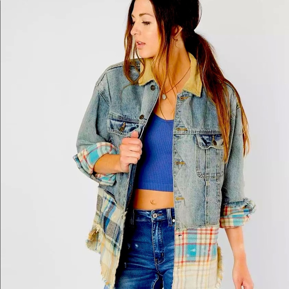 Free People - Blue Jean - Plaid Jacket